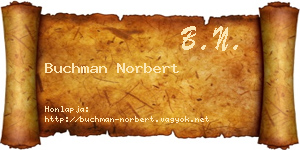 Buchman Norbert névjegykártya